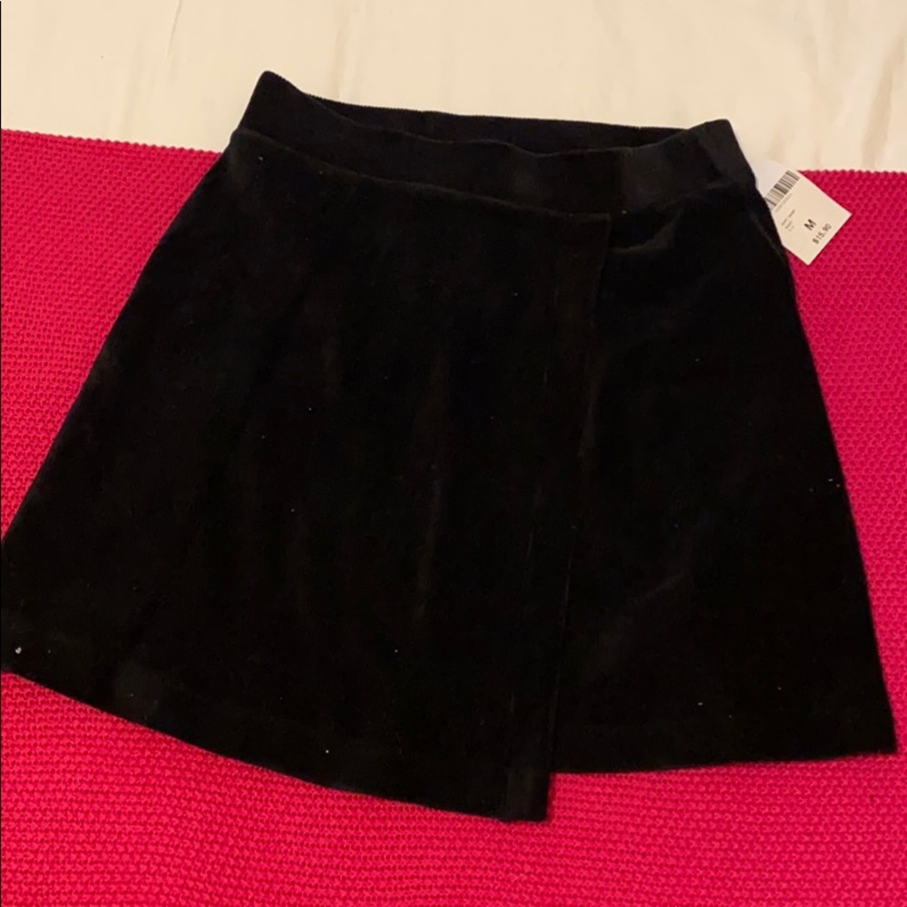 Black Velvet Mini Skirt